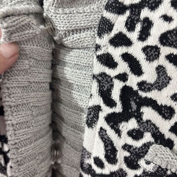 Aldo Martins Cardigan Sz 10 Animal Print Snaps Pockets Hooded Designer Spain - Picture 14 of 16
